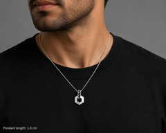 Black Hexa Pendant Necklace