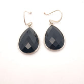 Black Onyx Silver Earrings