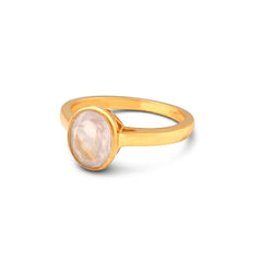 Petal Glow Rose Quartz Ring