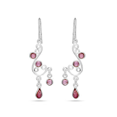 Pink Tourmaline Stones Earrings