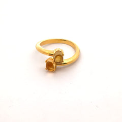 Oval Citrine Silver Ring