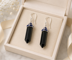 Black Onyx 925 Silver Earrings