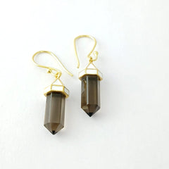 Smoky Quartz Silver Earrings