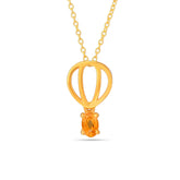 Oval Citrine Silver Necklace