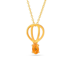 Oval Citrine Silver Necklace