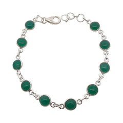 Green Onyx Silver Bracelet