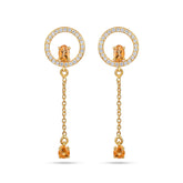 Citrine Stone Silver Earrings