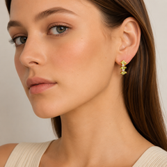 Mini Peridot Silver Earrings