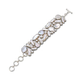 Mother Of Pearl Stone Silver Bracelet
