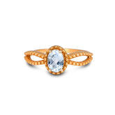Beaded Blue Topaz 925 Silver Ring