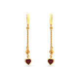 Garnet Stone Silver Earrings