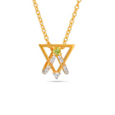 Round Peridot Silver Necklace