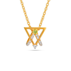 Round Peridot Silver Necklace