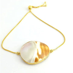 Ivory Shell Silver Bracelet.