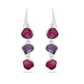 Multi Tourmaline Silver Earrings