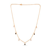 Black And White Enamel Drop Charm Necklace