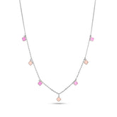 Clover Enamel Charm Silver Necklace