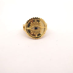 Black Spinel Silver Ring