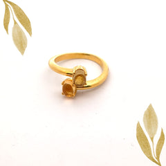 Oval Citrine Silver Ring