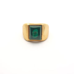 Square Malachite Stone Ring