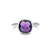 Velvet Cushion Amethyst Ring in 925 Sterling Silver
