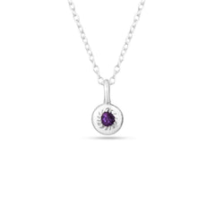 Minimal Amethyst Pendant Necklace
