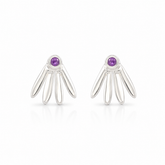 Amethyst Wings Grace Earrings in 925 Silver