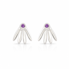 Amethyst Wings Grace Earrings in 925 Silver