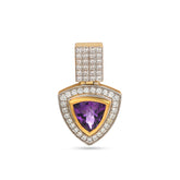 Amethyst pendant with CZ in 925 sterling silver and plated in yellow gold