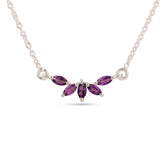 Bloom Amethyst Necklace In 925 Sterling Silver