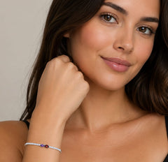 Bright Blend Amethyst & Garnet Bangle