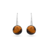 Tiger's Eye Stone Silver Earrings