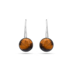 Tiger's Eye Stone Silver Earrings