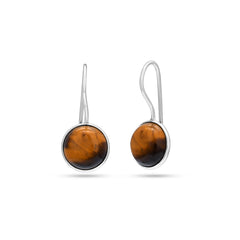 Tiger's Eye Stone Silver Earrings