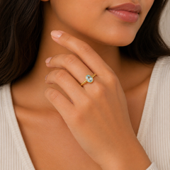 Calming Aquamarine Ring In 925 Silver