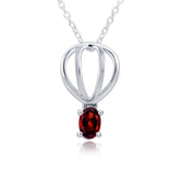 Classic Garnet Pendant in 925 Silver