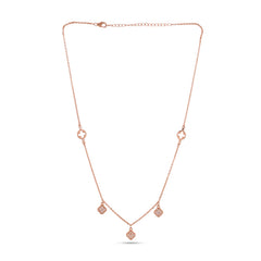 Clover Charm With CZ Necklace In 925 Silver