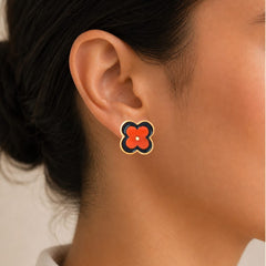 Coral Flower Earrings