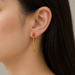 Coral Flame Earrings