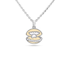Silver necklace with a unique pendant on a white background