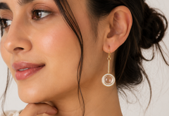 Round Crystal Silver Earrings
