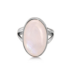 Oval Moonstone Silver Ring
