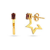 Maroon Star Earrings