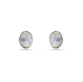 Lunar Moonstone Stud Earrings