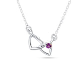Interlocked Triangle Amethyst Necklace