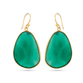 Green Onyx Silver Earrings In 925 Silver