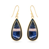 Pear Blue Sodalite Silver Earring
