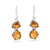 Rough Citrine 925 silver Earrings