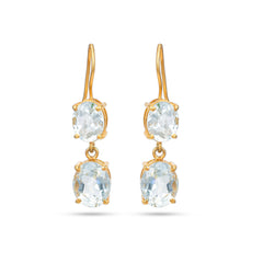 Aqua stone 925 silver earrings