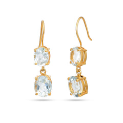 Aqua stone 925 silver earrings